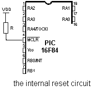 PIC microcontroller reset circuit diagram